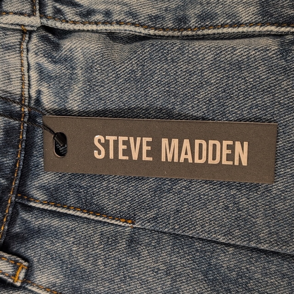 Steve Madden Marlowe Denim Skort Mini Skirt - Picture 3 of 10